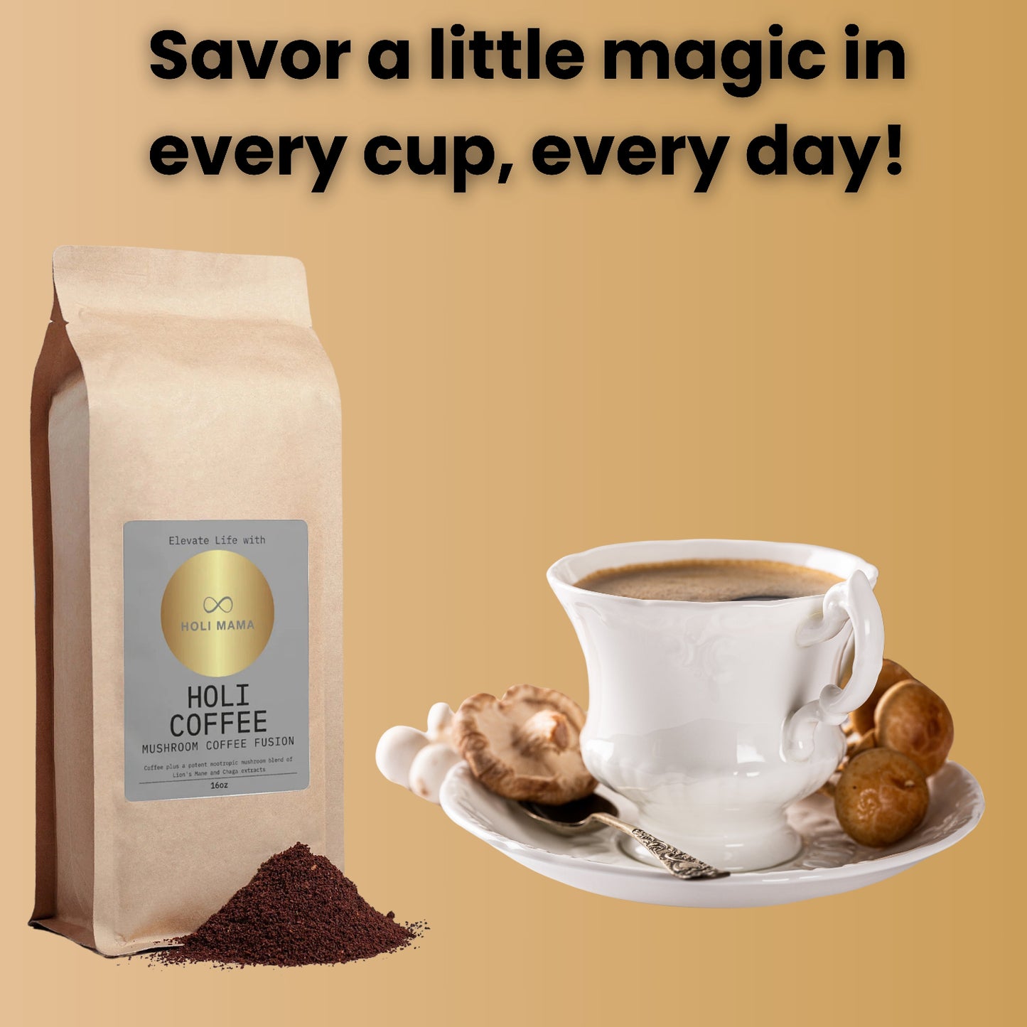Holi Coffee Mushroom Fusion